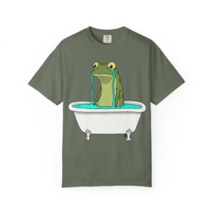 Crying Frog in Bathtub Graphic T-Shirt