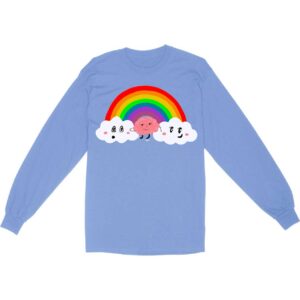 Head In The Clouds: Brain Running Under a Rainbow Long Sleeve T-Shirt