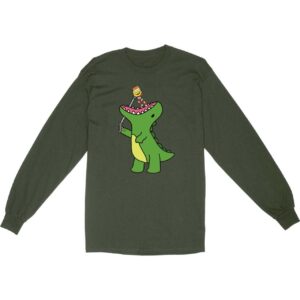 T-Rex Taking Happy Pills Long Sleeve T-Shirt