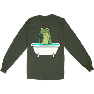 Crying Frog in Bathtub Long Sleeve T-Shirt